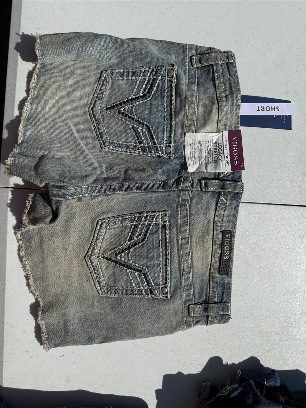 VIGOSS women's Light Wash Denim Cutoff Shorts - Light Blue